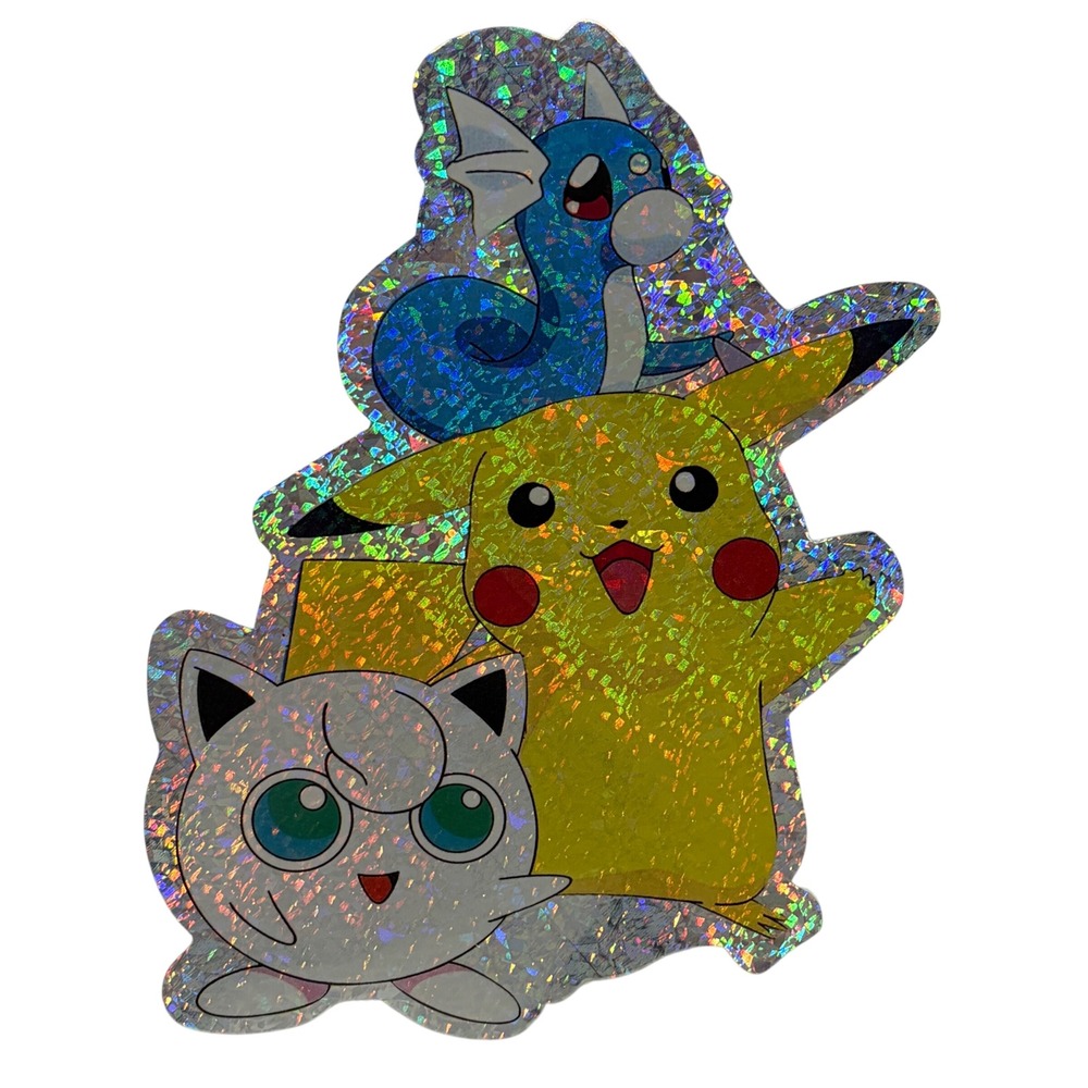 Pokemon Holographic Sticker Pikachu Jigglypuff Dratini Prism Decal 5.5 Inch
